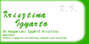 krisztina igyarto business card