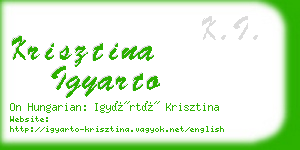 krisztina igyarto business card